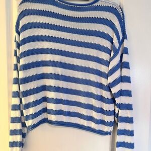Z Supply Prado Stripe Sweater – Bay Blue – Size M – New with Tags
